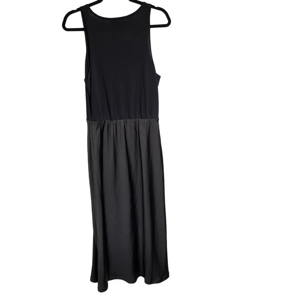 Mare Mare Dress Womens Medium Solid Black Maxi Stretch Tank Top w/ Satin Bottom - Picture 8 of 9